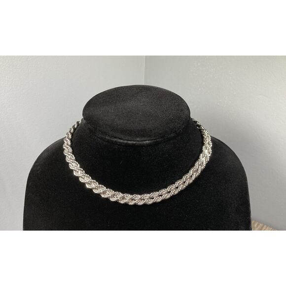 Vintage Monet Thick Rope Chain Necklace in Silver Tone 30” Inch Length Signed - Picture 1 of 8